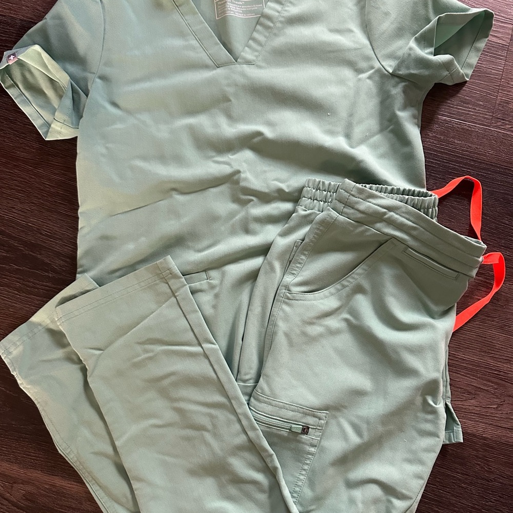 Figs teal scrub set
